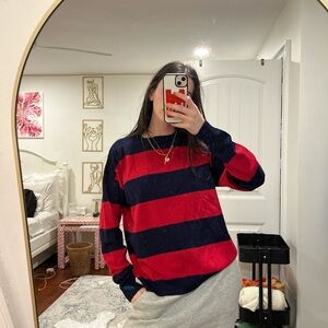 Edikted red and navy sweater